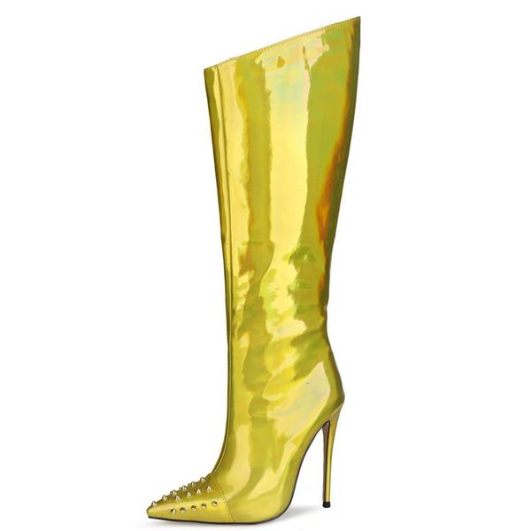 boots luxury autumn winter colorful metallic fabric women fashionable pointed rivet stiletto heel catwalk knee-boots, Black
boots luxury autumn winter colorful metallic fabric women fashionable pointed rivet stiletto heel catwalk knee-boots, Black