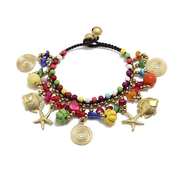 charm bracelets bohemian turquoise pumpkin copper bead fashion women's bracelet hand-woven beach vacation yoga accessories, Golden;silver
charm bracelets bohemian turquoise pumpkin copper bead fashion women's bracelet hand-woven beach vacation yoga accessories, Golden;silver