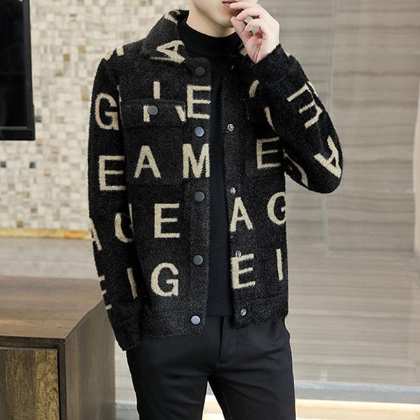 men's wool & blends 2021 winter knitted woolen jacket men thick warm casual business trench coat letter printed social cardigan overcoa, Black
men's wool & blends 2021 winter knitted woolen jacket men thick warm casual business trench coat letter printed social cardigan overcoa, Black