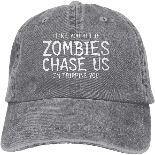 ball caps if zombies chase us i' tripping you soft casquette cap vintage adjustable baseball, Blue;gray
ball caps if zombies chase us i' tripping you soft casquette cap vintage adjustable baseball, Blue;gray