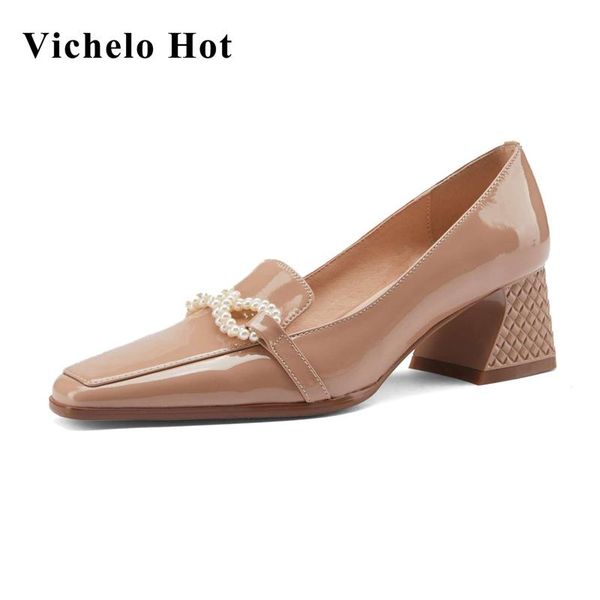 vichelo limited customization patent leather square toe high heels pearl decoration elegant ladies fashion women pumps l48, Black
vichelo limited customization patent leather square toe high heels pearl decoration elegant ladies fashion women pumps l48, Black