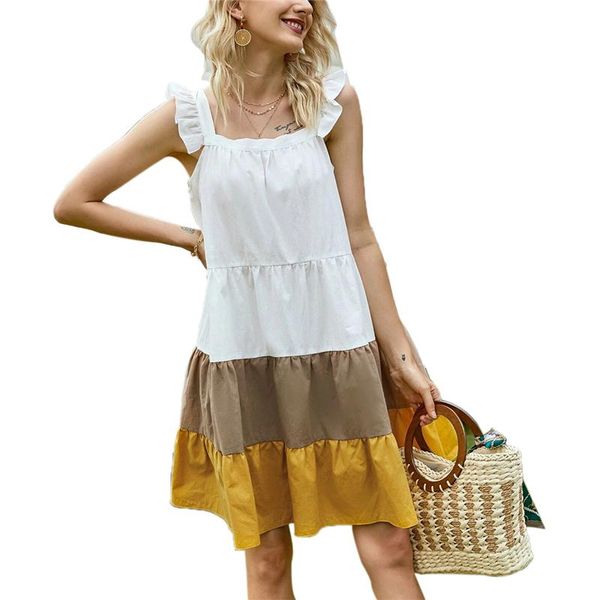 casual dresses 2021 women's mini dress ruffle loose round-neck sleeveless summer patchwork girl clothes holiday, Black;gray
casual dresses 2021 women's mini dress ruffle loose round-neck sleeveless summer patchwork girl clothes holiday, Black;gray