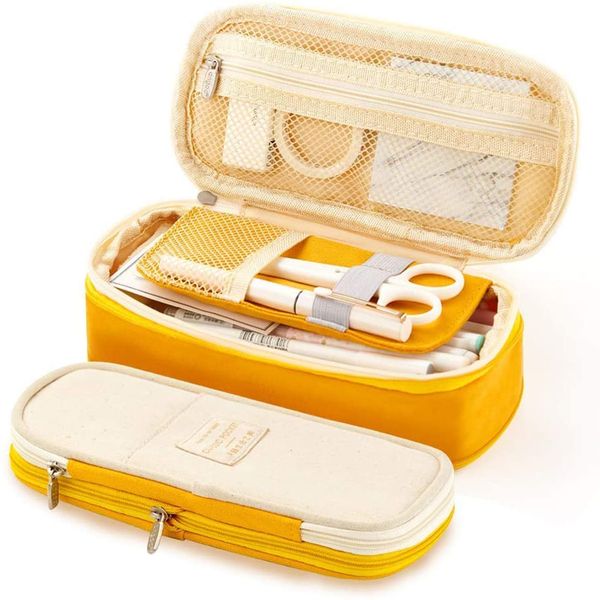Large Capacity Color Canvas Double Layer Kawaii Pen Bag Cute Pencil Cases Supplies Fountain Pen Pouch For School Stationery, Ginger
Large Capacity Color Canvas Double Layer Kawaii Pen Bag Cute Pencil Cases Supplies Fountain Pen Pouch For School Stationery, Ginger