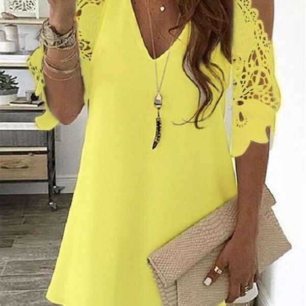 women's lace splicing dress v-neck off shoulder sling mini solid color casual hollow out sleeve 210701, Black;gray
women's lace splicing dress v-neck off shoulder sling mini solid color casual hollow out sleeve 210701, Black;gray