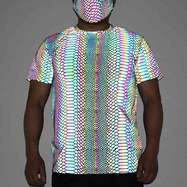 t shirt men 2021 dazzling color snakeskin pattern t-shirt fashion laser short sleeve turn flash mode night, White;black
t shirt men 2021 dazzling color snakeskin pattern t-shirt fashion laser short sleeve turn flash mode night, White;black