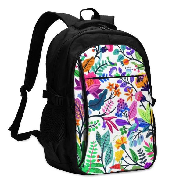 backpack usb charge women floral bright flowers and tropic leaves student letters print school bag
backpack usb charge women floral bright flowers and tropic leaves student letters print school bag