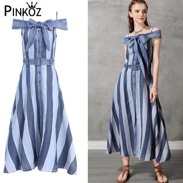 vintage slash neck patchwork striped maxi dresses spring arraival single breasted dark blue with belt chic 210421, White
vintage slash neck patchwork striped maxi dresses spring arraival single breasted dark blue with belt chic 210421, White