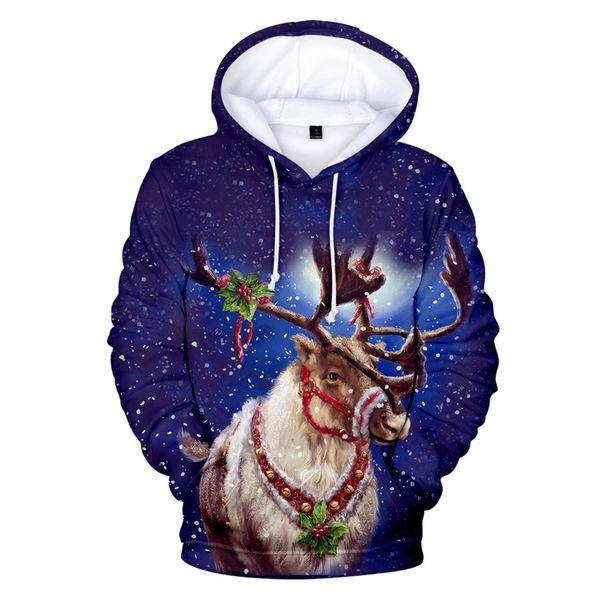 autumn and winter new christmas deer hoodie drawstring printing loose and comfortable pullover sweater, Black
autumn and winter new christmas deer hoodie drawstring printing loose and comfortable pullover sweater, Black