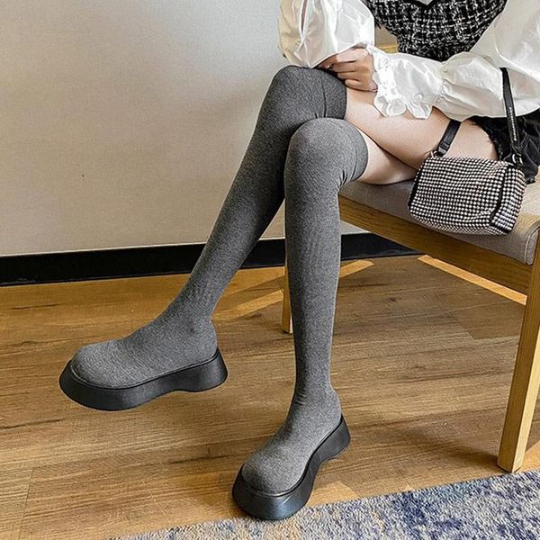 boots women over the knee solid elegant ladies sock breathable slip on fashion thick bottom female platform autumn, Black
boots women over the knee solid elegant ladies sock breathable slip on fashion thick bottom female platform autumn, Black