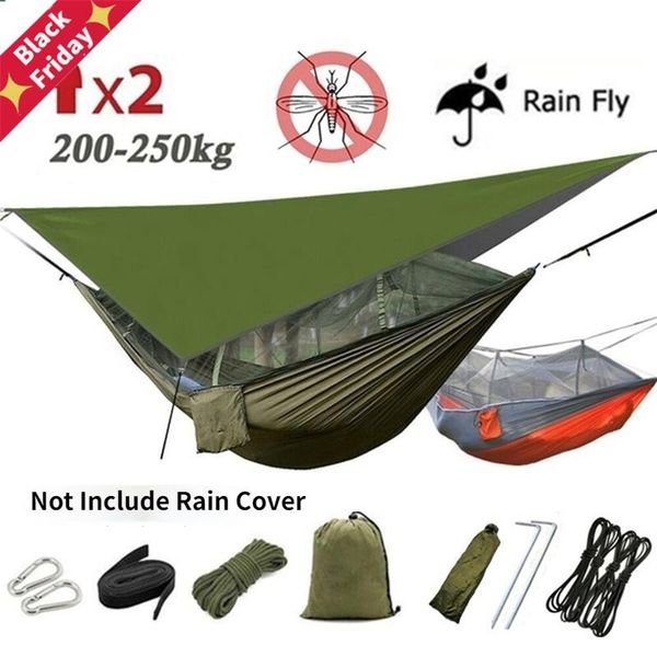tents and shelters 1-2 person portable outdoor camping hammock with mosquito net high strength parachute fabric hanging bed hunting sleeping
tents and shelters 1-2 person portable outdoor camping hammock with mosquito net high strength parachute fabric hanging bed hunting sleeping
