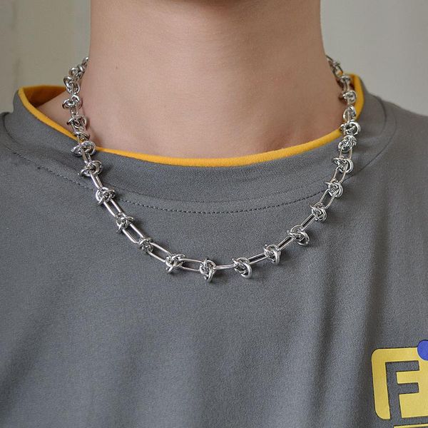 chokers european and american hip-hop titanium steel braided knotted chain choker necklace for women men exaggerated handmade jewelry, Golden;silver
chokers european and american hip-hop titanium steel braided knotted chain choker necklace for women men exaggerated handmade jewelry, Golden;silver