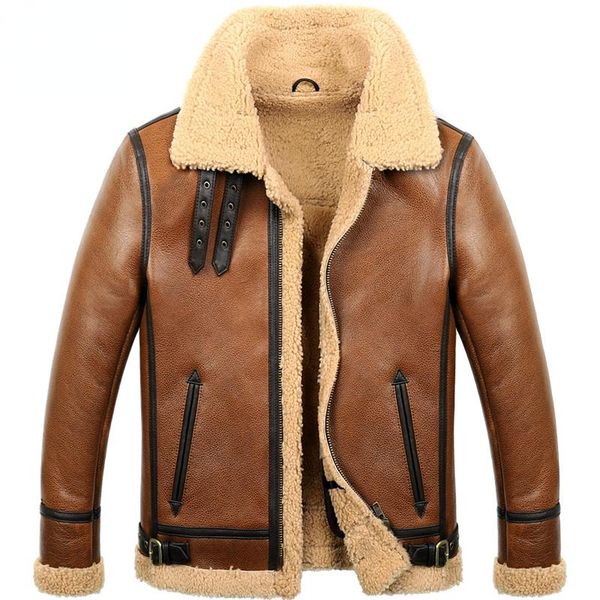 men's leather & faux winter short natural sheepskin coat male 2021 warm thick real wool liner bomber jacket clothing veste homme gxy912, Black
men's leather & faux winter short natural sheepskin coat male 2021 warm thick real wool liner bomber jacket clothing veste homme gxy912, Black
