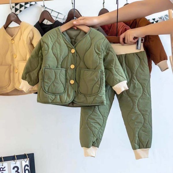 children's suit winter cute girls quilted clothes kids boys thicken pullover and thick pants 2pcs sets boy warm suit for kindergarten, White
children's suit winter cute girls quilted clothes kids boys thicken pullover and thick pants 2pcs sets boy warm suit for kindergarten, White