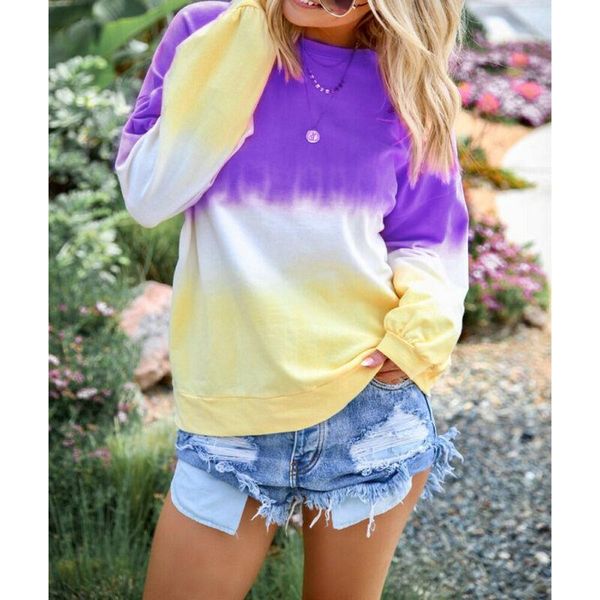 women's t-shirt autumn women o neck collar long sleeve rainbow color block print stretch hem soft female leisure clothes plus size, White
women's t-shirt autumn women o neck collar long sleeve rainbow color block print stretch hem soft female leisure clothes plus size, White