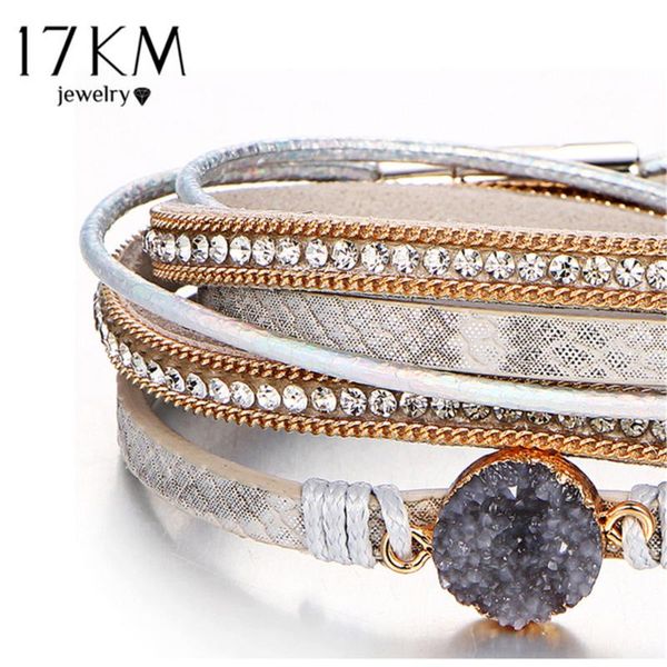 charm bracelets 17km vintage stone crystal & bangle for woman men fashion female handmade multilayer leather druzy bracelet, Golden;silver
charm bracelets 17km vintage stone crystal & bangle for woman men fashion female handmade multilayer leather druzy bracelet, Golden;silver