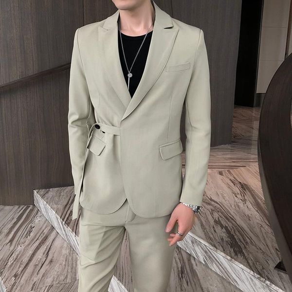 men's tracksuits 202 korean trend suit coat loose casual bandage belt blazers male spring autumn straight pants men clothing sets w377, Gray
men's tracksuits 202 korean trend suit coat loose casual bandage belt blazers male spring autumn straight pants men clothing sets w377, Gray