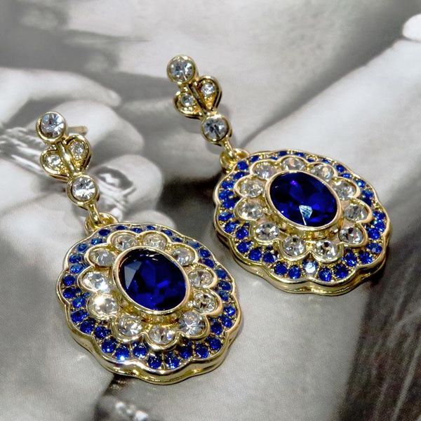 dangle & chandelier luxury round filigree blossom flower earrings for women vintage wedding bridal royal blue cubic zircon jewelry, Silver
dangle & chandelier luxury round filigree blossom flower earrings for women vintage wedding bridal royal blue cubic zircon jewelry, Silver