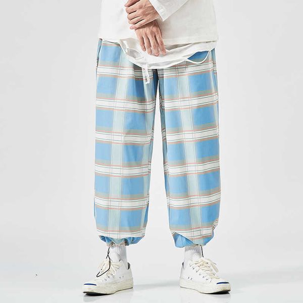 men's pants ankle-length plaid sweatpants streetwear spring autumn hip hop casual korean oversize joggers trouers b93g, Black
men's pants ankle-length plaid sweatpants streetwear spring autumn hip hop casual korean oversize joggers trouers b93g, Black