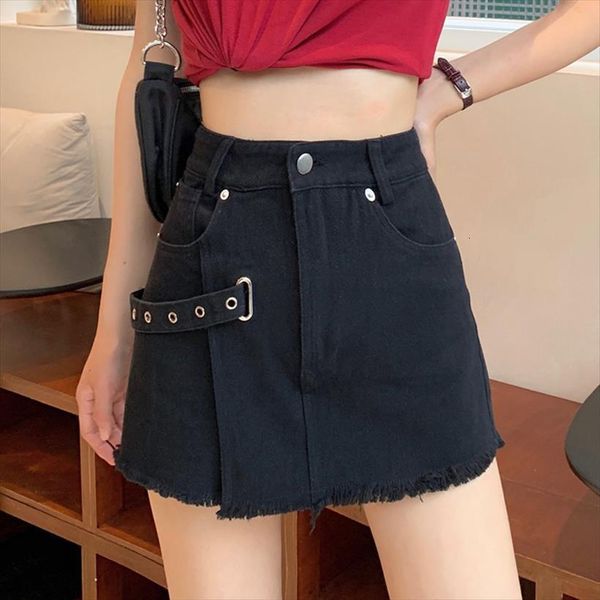 chic summer denim skirt streetwear womens short high waist jeans plus size femme mujer, White;black
chic summer denim skirt streetwear womens short high waist jeans plus size femme mujer, White;black