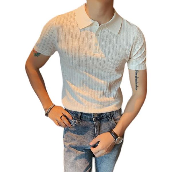 men's polos men short sleeve luxury casual knit golf m-4xl sport tennis business male brand style summer clothes, White;black
men's polos men short sleeve luxury casual knit golf m-4xl sport tennis business male brand style summer clothes, White;black