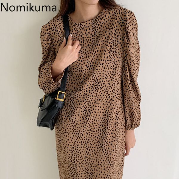 nomikuma robe femme vintage leopard dress women o neck long sleeve mid calf dresses casual loose high street vestidos 3d142 210514, Black;gray
nomikuma robe femme vintage leopard dress women o neck long sleeve mid calf dresses casual loose high street vestidos 3d142 210514, Black;gray
