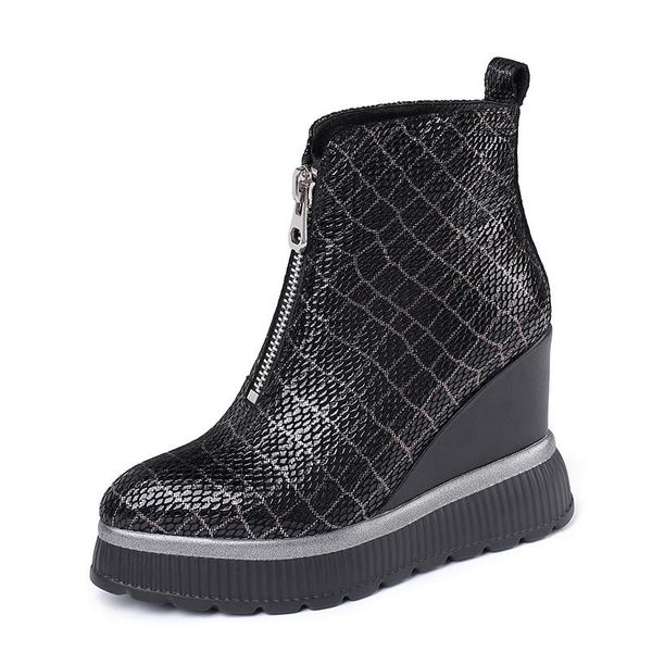boots 2021 genuine leather autumn winter 9.5cm wedge heel women ankle female wedges boot platform shoes warm, Black
boots 2021 genuine leather autumn winter 9.5cm wedge heel women ankle female wedges boot platform shoes warm, Black