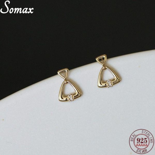 stud 925 sterling silver two triangle inlaid crystal earrings women exquisite daily commuting student party jewelry accessories, Golden;silver
stud 925 sterling silver two triangle inlaid crystal earrings women exquisite daily commuting student party jewelry accessories, Golden;silver