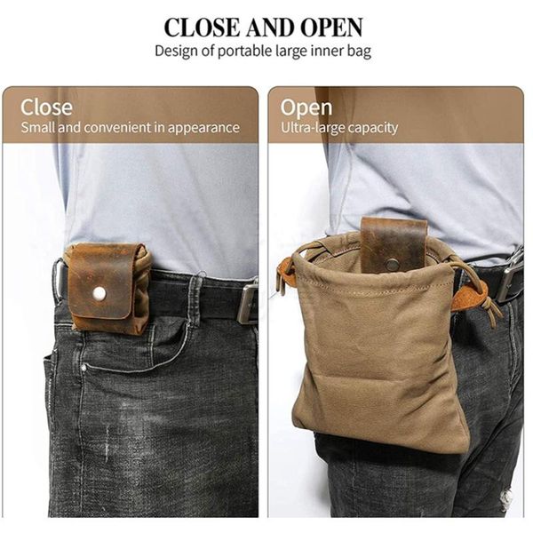 leather and canvas folding waist storage bag for outdoor hiking easy looping with belts foraging pouch bags
leather and canvas folding waist storage bag for outdoor hiking easy looping with belts foraging pouch bags