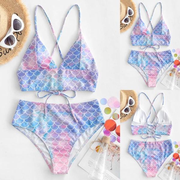 women bikini fish scales swimsuit lace up bra set two piece swimwear beachwear bathing suit maillot de bain femme women's, White;black
women bikini fish scales swimsuit lace up bra set two piece swimwear beachwear bathing suit maillot de bain femme women's, White;black