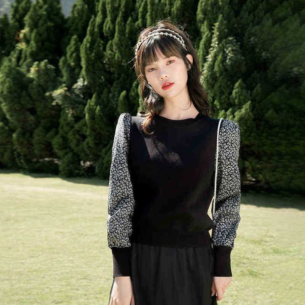women's sweaters sweater liwo| spring arrival retro literature cotton floral fabric v-neck bubble sleeve sweater mc4d, White;black
women's sweaters sweater liwo| spring arrival retro literature cotton floral fabric v-neck bubble sleeve sweater mc4d, White;black