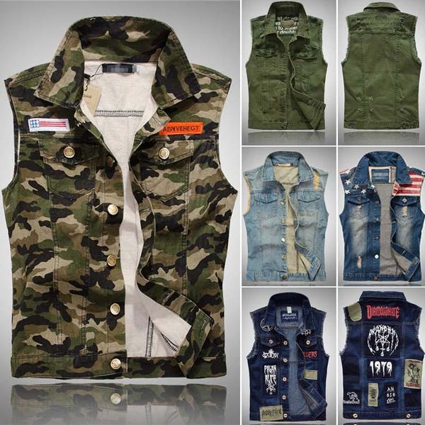men's jackets men coats denim jacket vest sleeveless outwear ripped cowboy kdd3, Black;brown
men's jackets men coats denim jacket vest sleeveless outwear ripped cowboy kdd3, Black;brown