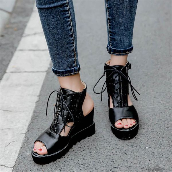 black wedge heels women sandals 2021 peep toe hollow perforated cross tied gladiator ladies wedges shoes summer dress
black wedge heels women sandals 2021 peep toe hollow perforated cross tied gladiator ladies wedges shoes summer dress