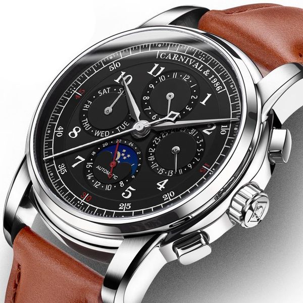 uhr männer automatische mechanische uhren luxus marke relogio masculino saphir mondphase herren c-8781-4 wristwatches, Slivery;brown
uhr männer automatische mechanische uhren luxus marke relogio masculino saphir mondphase herren c-8781-4 wristwatches, Slivery;brown