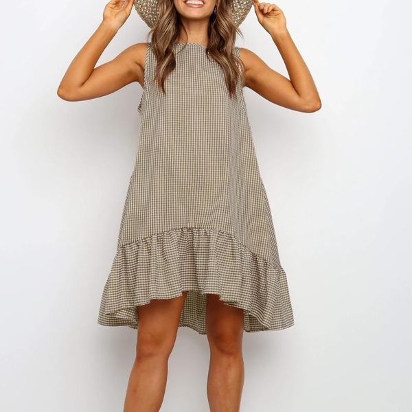 casual dresses summer women's plaid printed sleeveless o-neck stitching ruffles vacation a-line party beach dress sundress vestidos#p3, Black;gray
casual dresses summer women's plaid printed sleeveless o-neck stitching ruffles vacation a-line party beach dress sundress vestidos#p3, Black;gray