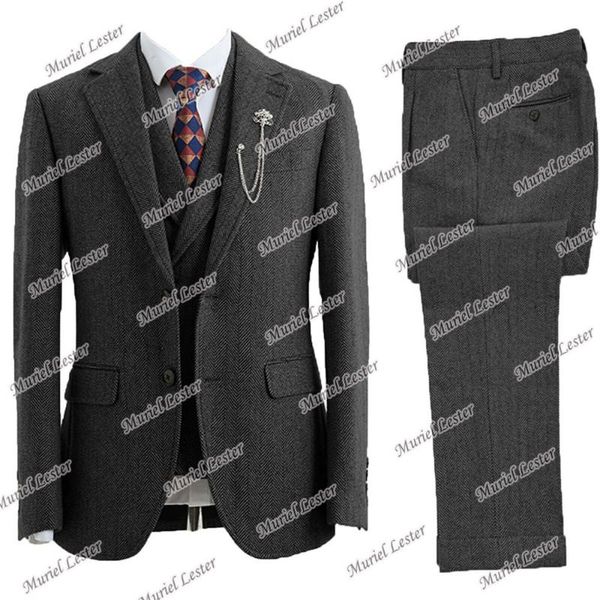 men's suits & blazers grey herringbone men sutis formal wedding tuxedos smoking business blazer+vest+pants groom wear custom made traje, White;black
men's suits & blazers grey herringbone men sutis formal wedding tuxedos smoking business blazer+vest+pants groom wear custom made traje, White;black