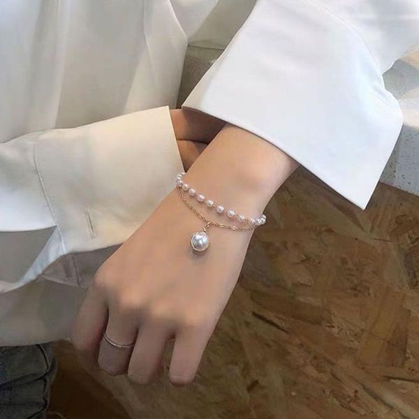 link, chain fashion multi-layer pearl pendant bracelet for women girls cute gold silver color bangles bracelets jewelry gift, Black
link, chain fashion multi-layer pearl pendant bracelet for women girls cute gold silver color bangles bracelets jewelry gift, Black