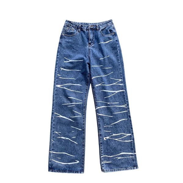 women's jeans summer japanese harajuku style loose high-waist straight-leg pants women, Blue
women's jeans summer japanese harajuku style loose high-waist straight-leg pants women, Blue