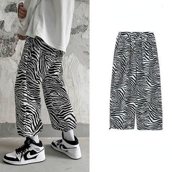 men's pants 21 full print zebra pattern casual men's spring and autumn style korean loose nine-point hip hop trousers, Black
men's pants 21 full print zebra pattern casual men's spring and autumn style korean loose nine-point hip hop trousers, Black