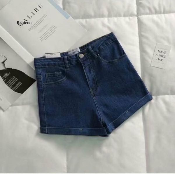women's shorts summer casual blue denim high waist button pocket slim beach streetwear jeans, White;black
women's shorts summer casual blue denim high waist button pocket slim beach streetwear jeans, White;black