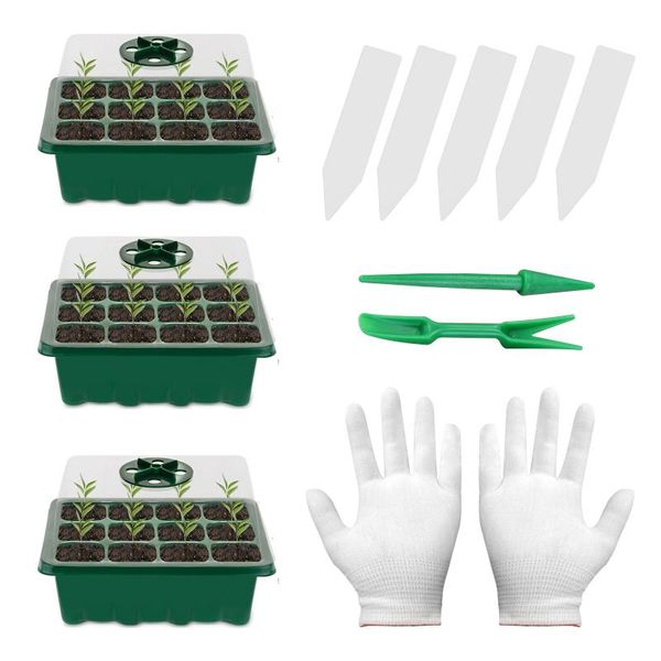 3pcs seedling growing tray kit nursery pots planting seed cells grow box starter germination planters &
3pcs seedling growing tray kit nursery pots planting seed cells grow box starter germination planters &