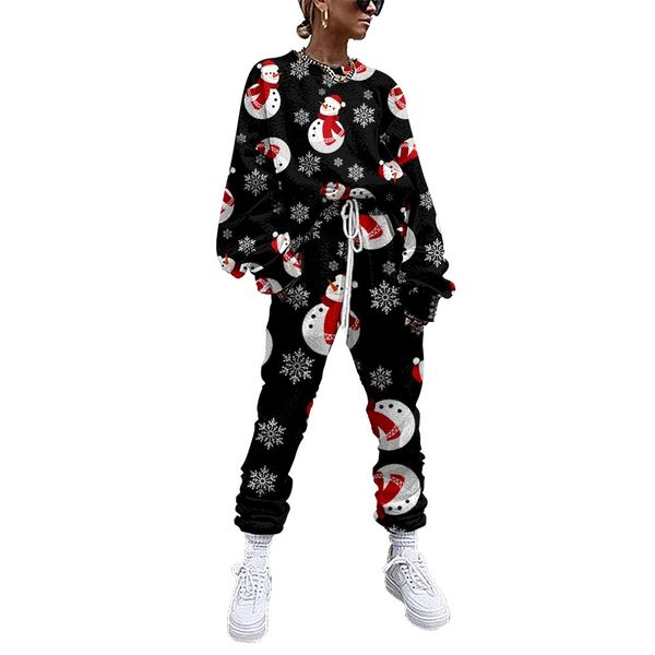 christmas printed comfortable pattern women's pants fall/winter women's sportswear thickened fleece cotton jacket 2-piece sweatpan, White
christmas printed comfortable pattern women's pants fall/winter women's sportswear thickened fleece cotton jacket 2-piece sweatpan, White