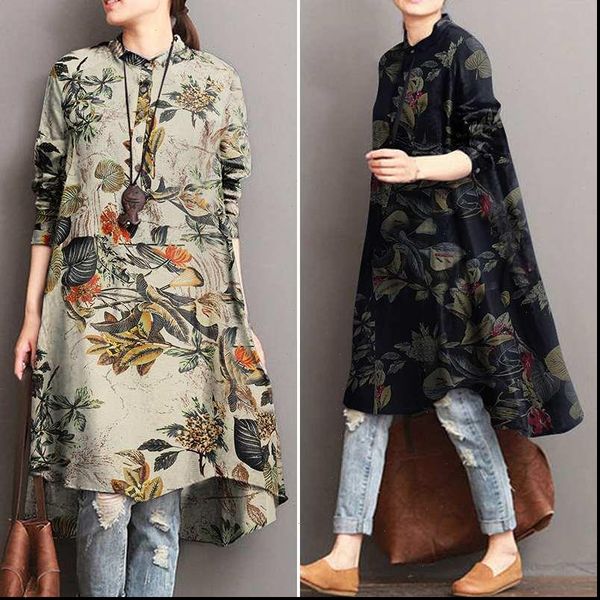 women shirts zanzea autumn womens floral blouses shirt vestidos casual long sleeve female printed tunic plus size 5xl, White
women shirts zanzea autumn womens floral blouses shirt vestidos casual long sleeve female printed tunic plus size 5xl, White