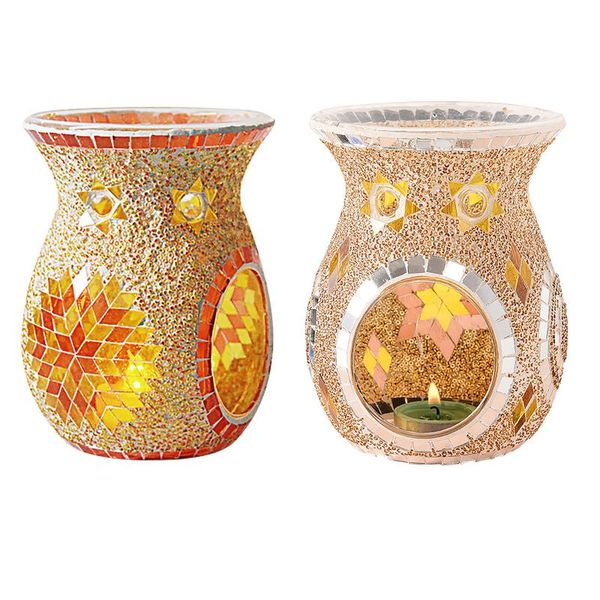 european mosaic glass oil furnace aroma burner candle holder candlestick vase romantic crafts gifts home decoration fragrance lamps
european mosaic glass oil furnace aroma burner candle holder candlestick vase romantic crafts gifts home decoration fragrance lamps