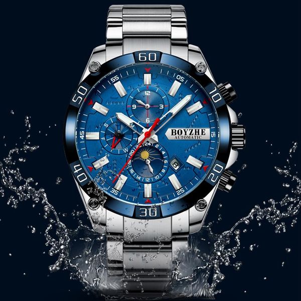 wristwatches boyzhe watch 2021 brand men automatic wristwatch sports watches mens luxury clock male stainless steel relogio masculino, Slivery;brown
wristwatches boyzhe watch 2021 brand men automatic wristwatch sports watches mens luxury clock male stainless steel relogio masculino, Slivery;brown