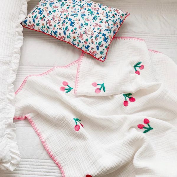blankets & swaddling korean muslin baby blanket cherry embroidery born infant wrap 6-layer cotton gauze bedding shower gift
blankets & swaddling korean muslin baby blanket cherry embroidery born infant wrap 6-layer cotton gauze bedding shower gift