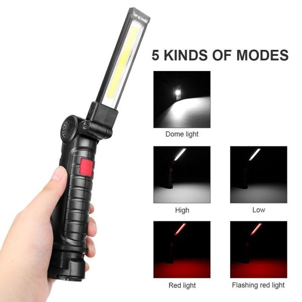 portable folding cob led work flashlights battery powered hanging hook rotate 5 working modes emergency torches
portable folding cob led work flashlights battery powered hanging hook rotate 5 working modes emergency torches
