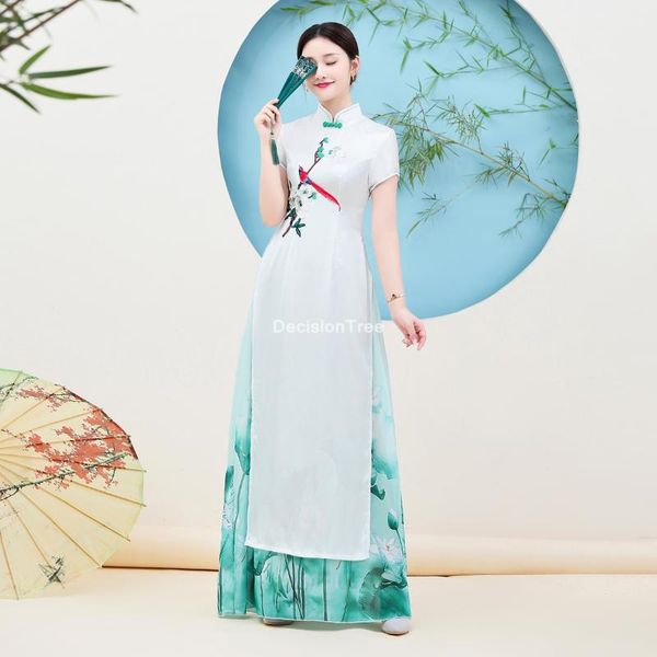ethnic clothing 2021 ao dai vietnam traditional long dress women short sleeve vintage cheongsam novelty robe flower print elegant party, Red
ethnic clothing 2021 ao dai vietnam traditional long dress women short sleeve vintage cheongsam novelty robe flower print elegant party, Red