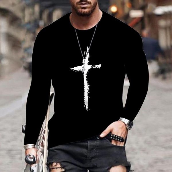 men's t-shirts 2021 the t-shirt casual fashion fall winter 3d printing cross print round neck long sleeve, White;black
men's t-shirts 2021 the t-shirt casual fashion fall winter 3d printing cross print round neck long sleeve, White;black