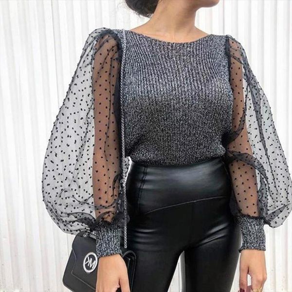 fashion mesh puff sleeve womens blouses long knitted o neck slim fit clubwear tees, White
fashion mesh puff sleeve womens blouses long knitted o neck slim fit clubwear tees, White