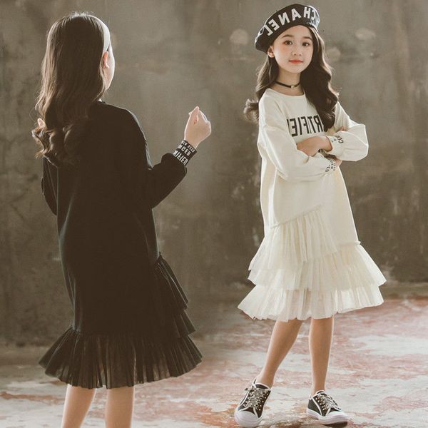 girl's new white kids dresses for girls autumn long sleeve mesh splicing tshirt dresees 10 12 years children clothes spring tees c0228, Red;yellow
girl's new white kids dresses for girls autumn long sleeve mesh splicing tshirt dresees 10 12 years children clothes spring tees c0228, Red;yellow
